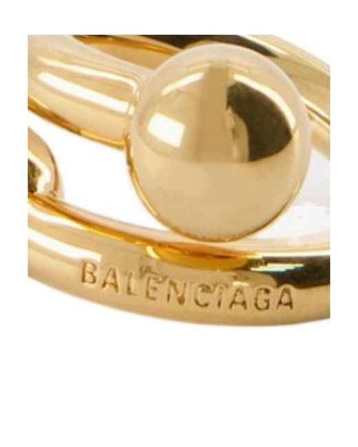 Balenciaga Metallic Logo Ring
