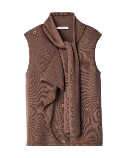 Lemaire Brown Asymmetrical Cardigan