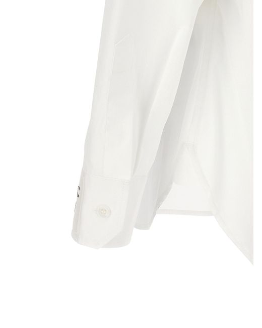 Moschino White Poplin Collared Short-Sleeve Shirt