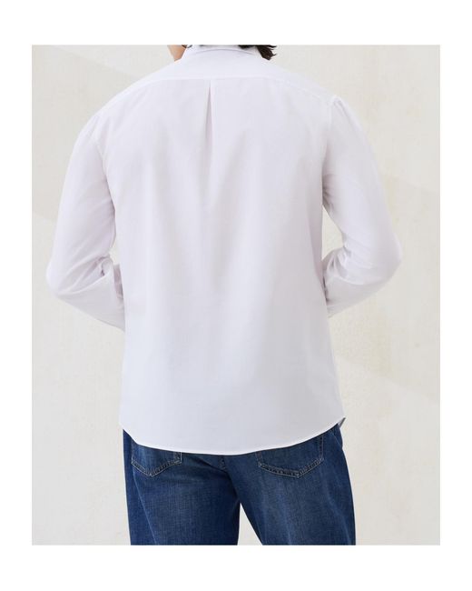 Brunello Cucinelli White Twill Basic Fit Shirt for men