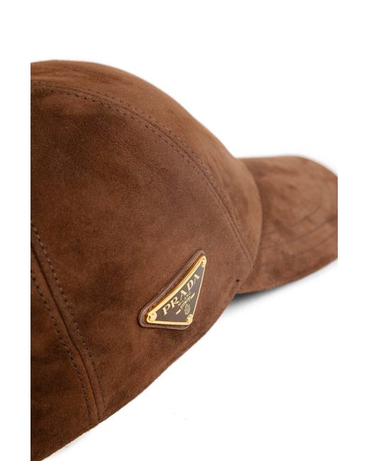Prada Brown Suede Baseball Cap