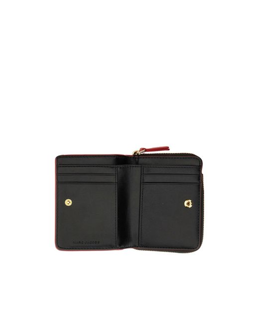 Marc Jacobs Red Logo Detailed Mini Compact Wallet