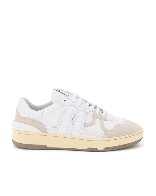 Lanvin White Clay Lace-Up Sneakers