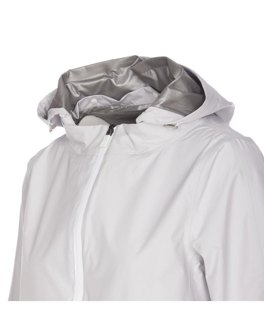 Herno Gray Zip-Up Hooded Jacket