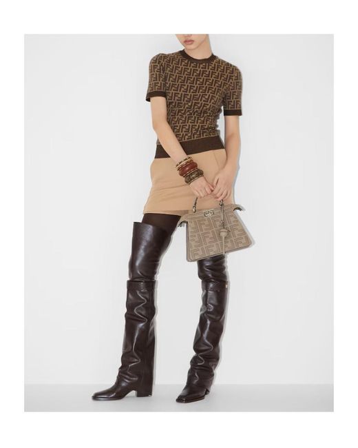 Fendi Brown Ff Pattern Top