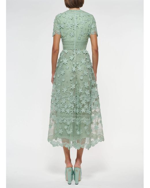 Elie Saab Green Flower Embroidered Dress