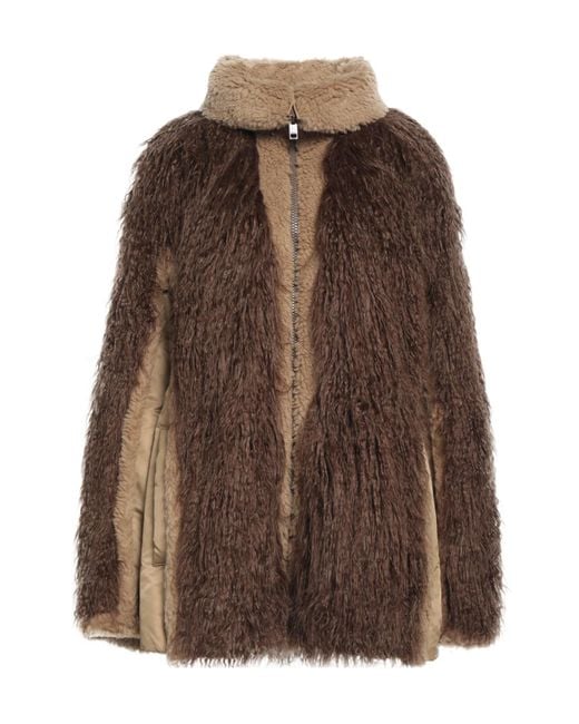 DIESEL Brown Two-Tone Teddy Fleece Coat