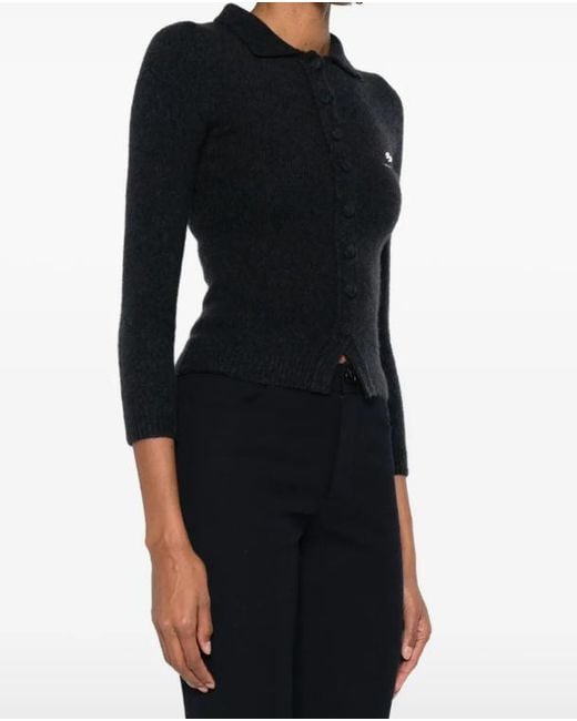 ShuShu/Tong Black Logo-Detail Cardigan
