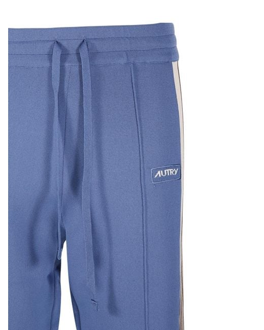 Autry Blue Logo Patch Drawstring Trousers for men