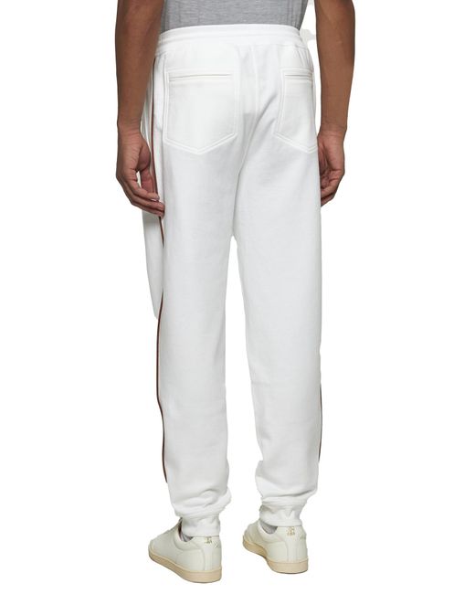 Brunello Cucinelli White Drawstring Regular Fit Trousers for men