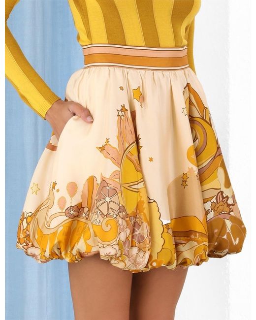 Zimmermann Metallic Printed Skirt