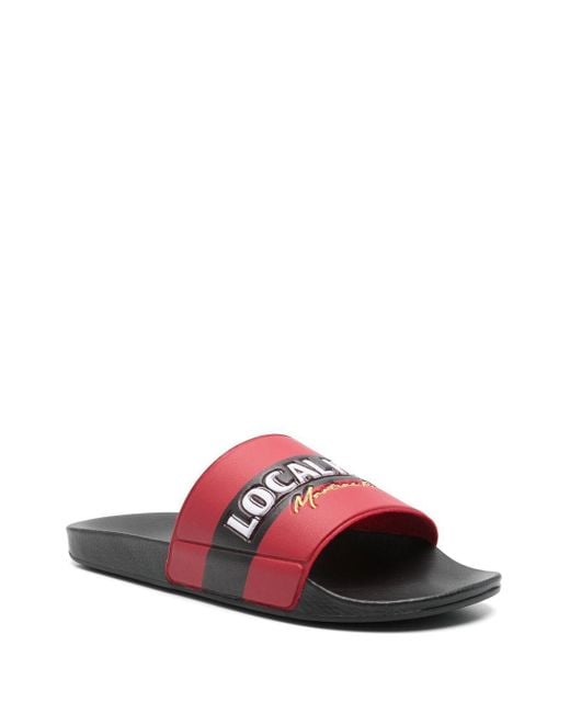 Martine Rose Red Local Hero Slippers for men
