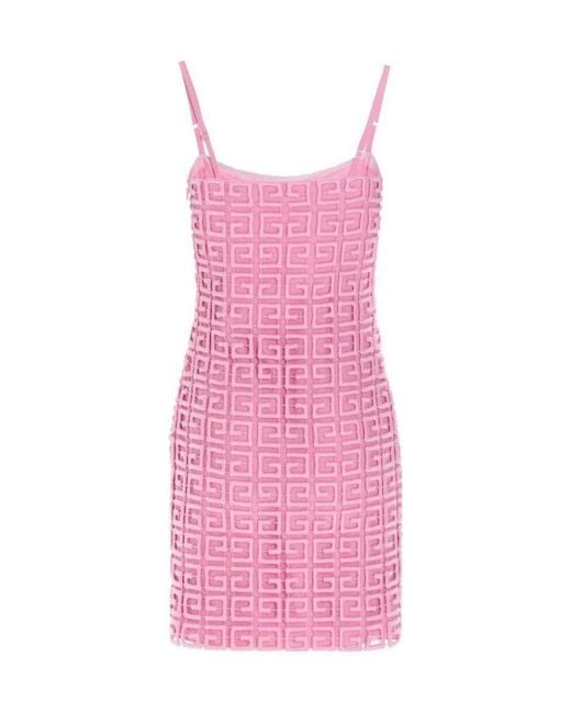 Givenchy Pink 4G Layered Fitted Mini Dress