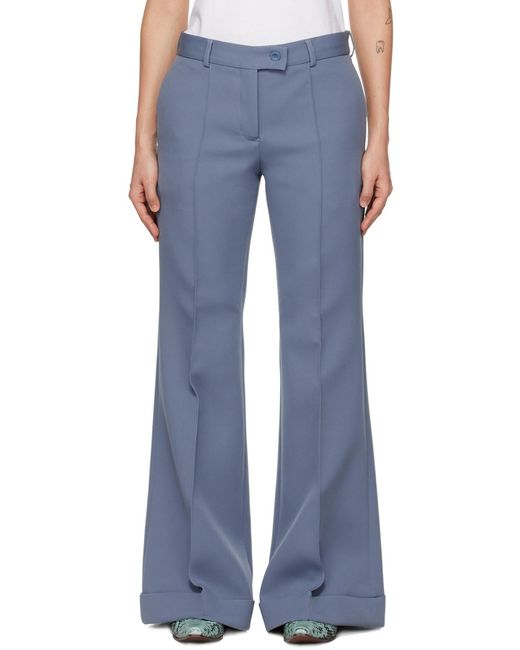 Acne Blue High-Waisted Trousers