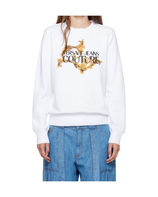Versace Jeans White Logo-Print Sweatshirt