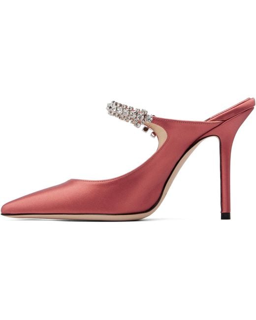 Jimmy Choo Pink Bing 100 Satin High Heels
