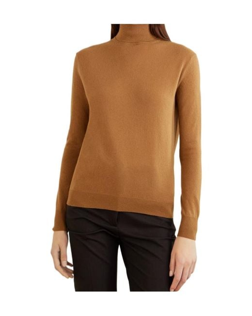 Jil Sander Brown Turtleneck Sweater