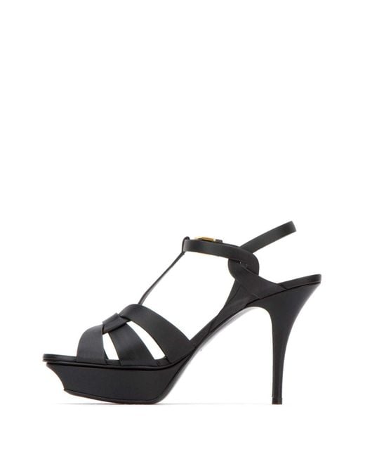 Saint Laurent Black Tribute Platform Sandals