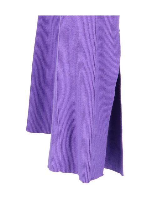 REMAIN Birger Purple Christense Slit-Cuff Knitted Stretched Trousers