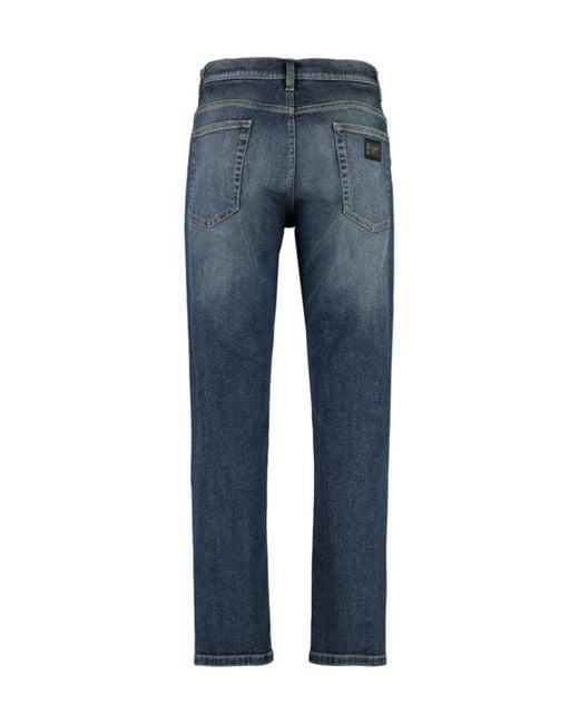 Dolce & Gabbana Blue Logo Plaque Jeans for men