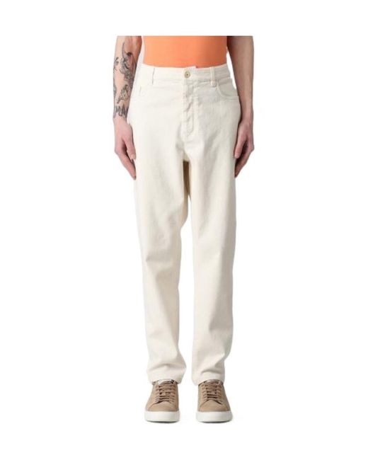 Brunello Cucinelli Natural High-Waist Cropped Jeans