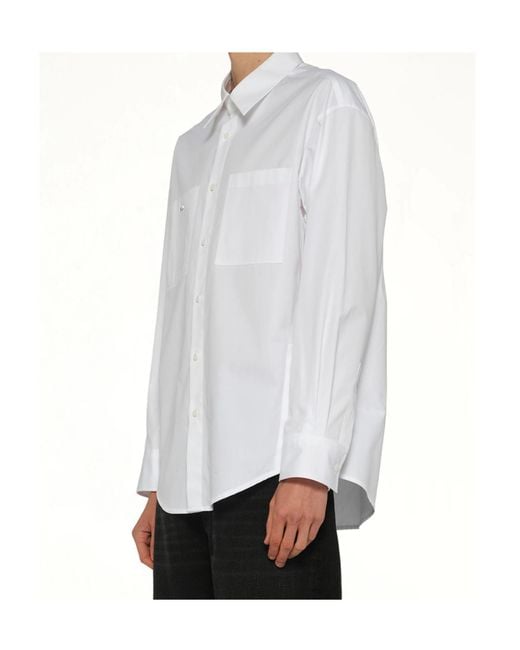 Wooyoungmi White Patch Pocket Logo Shirt for men