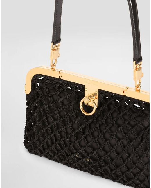 Dolce & Gabbana Black Amanda Mesh Handbag