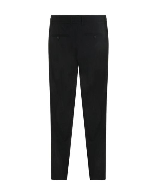 Canali Black Drawstring Waist Pants for men
