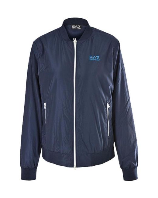 EA7 Blue Logo Zipper Casual Jacket