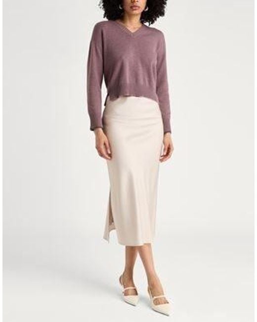 Brunello Cucinelli White Stylish Versatile Satin Skirt