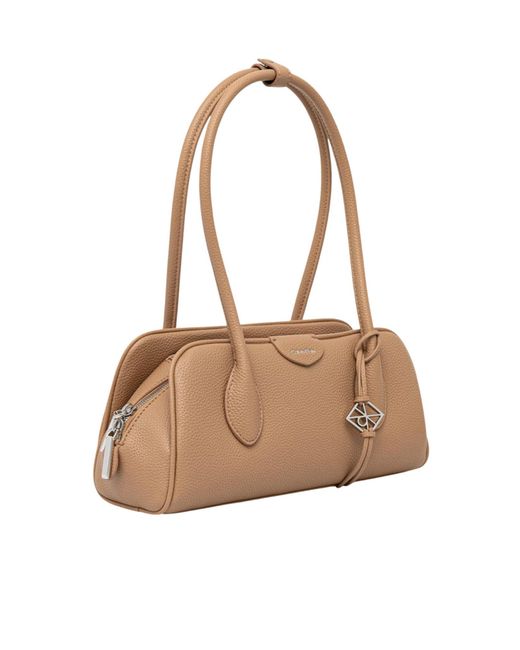 Calvin Klein Natural Emblem Logo Pebble Shoulder Bag