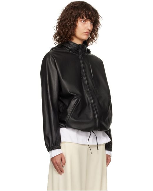 The Row Black Long Sleeve Leather Jacket