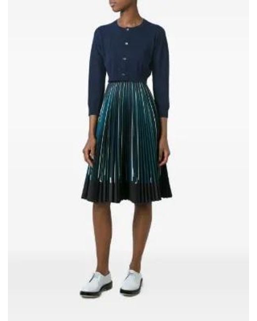 Comme des Garçons Blue Long-Sleeved Crewneck Cardigan