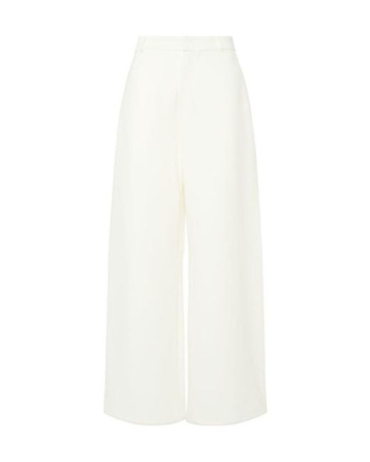 Max Mara White Merlot Jersey Wide Leg Pants