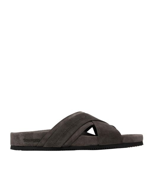 Tom Ford Brown Wicklow Slippers for men