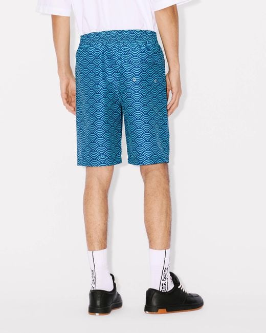 KENZO Blue Long Boardshort for men