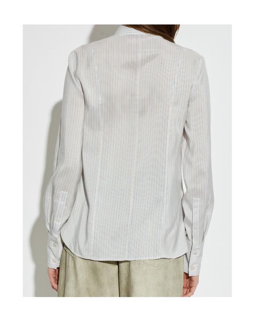 McQueen White Long Sleeved Striped Shirt