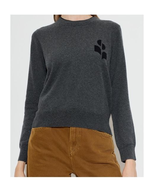 Isabel Marant Gray Crew Neck Long-Sleeved Knitwear