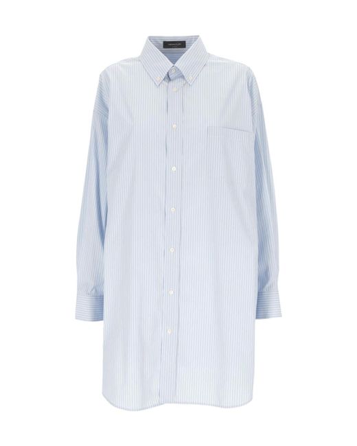Fabiana Filippi Blue Striped Poplin Shirt