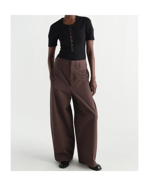 Lemaire Brown Wide Leg Chino Trousers