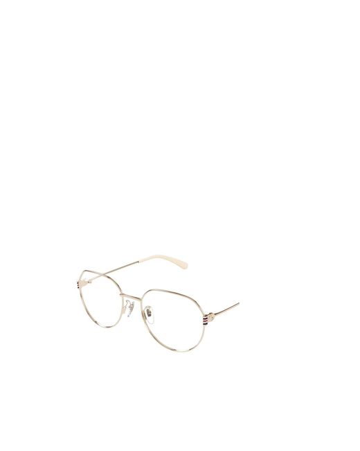 Gucci White Geometric-Frame Non-Prescription Glasses