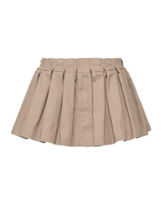 Alexander Wang Natural Pleated Workwear Drill Mini Skirt