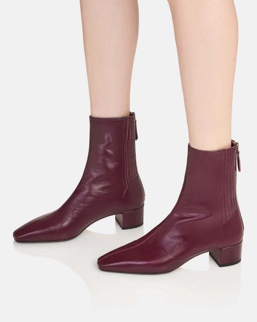 Aquazzura Purple Honore Square-Toe Ankle Boots