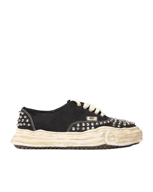 Maison Mihara Yasuhiro Black Baker Studded Low-Top Sneakers for men