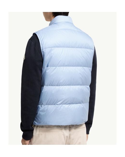 Moncler Blue Tuquerouye Logo Patch Puffer Gilet for men