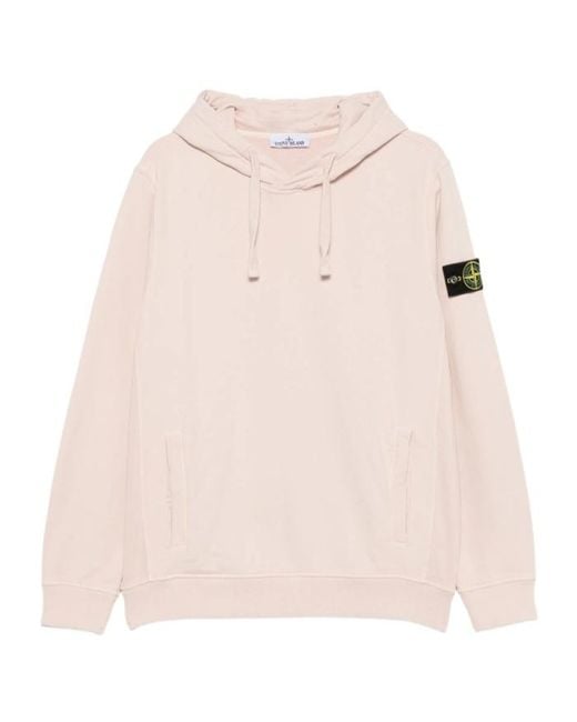 Stone Island Pink Compass-Patch Drawstring Hoodie for men
