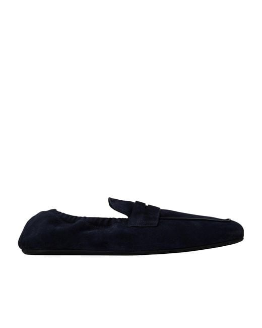 Prada Blue Solid Color Shuffle Loafer for men