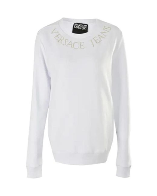 Versace Jeans White Printed Logo Sweater