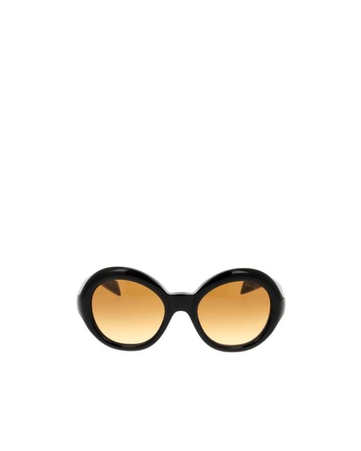 Prada Metallic Eyewear Round Frame Sunglasses