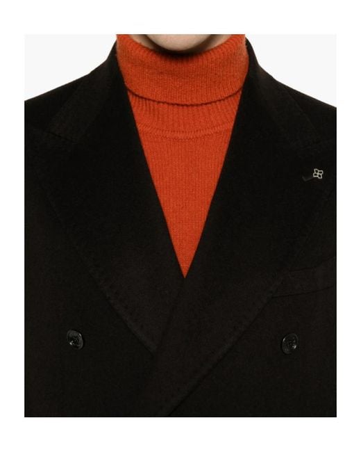 Tagliatore Black Double-Breasted Suit Jacket for men